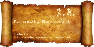 Kaminszky Manszvét névjegykártya